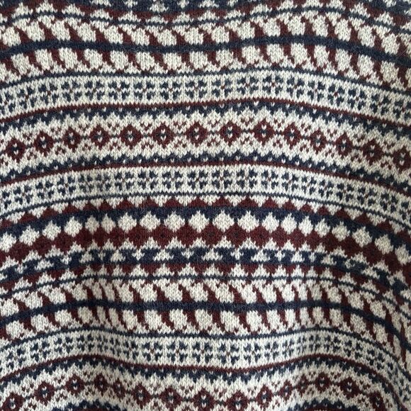 VTG Woolrich Geometric Pattern Sweater Crew Neck Red/Cream - Mens Size Large - Picture 6 of 8